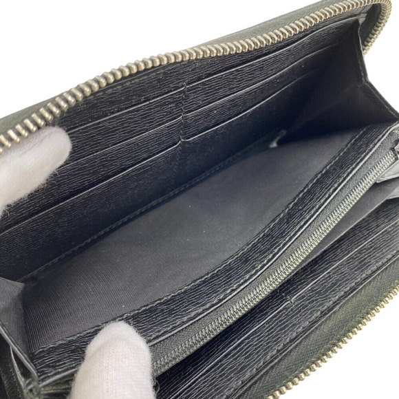 Gucci Round Zipper Interlocking GG Long Wallet Card Slots Coin Black - Picture 6 of 9